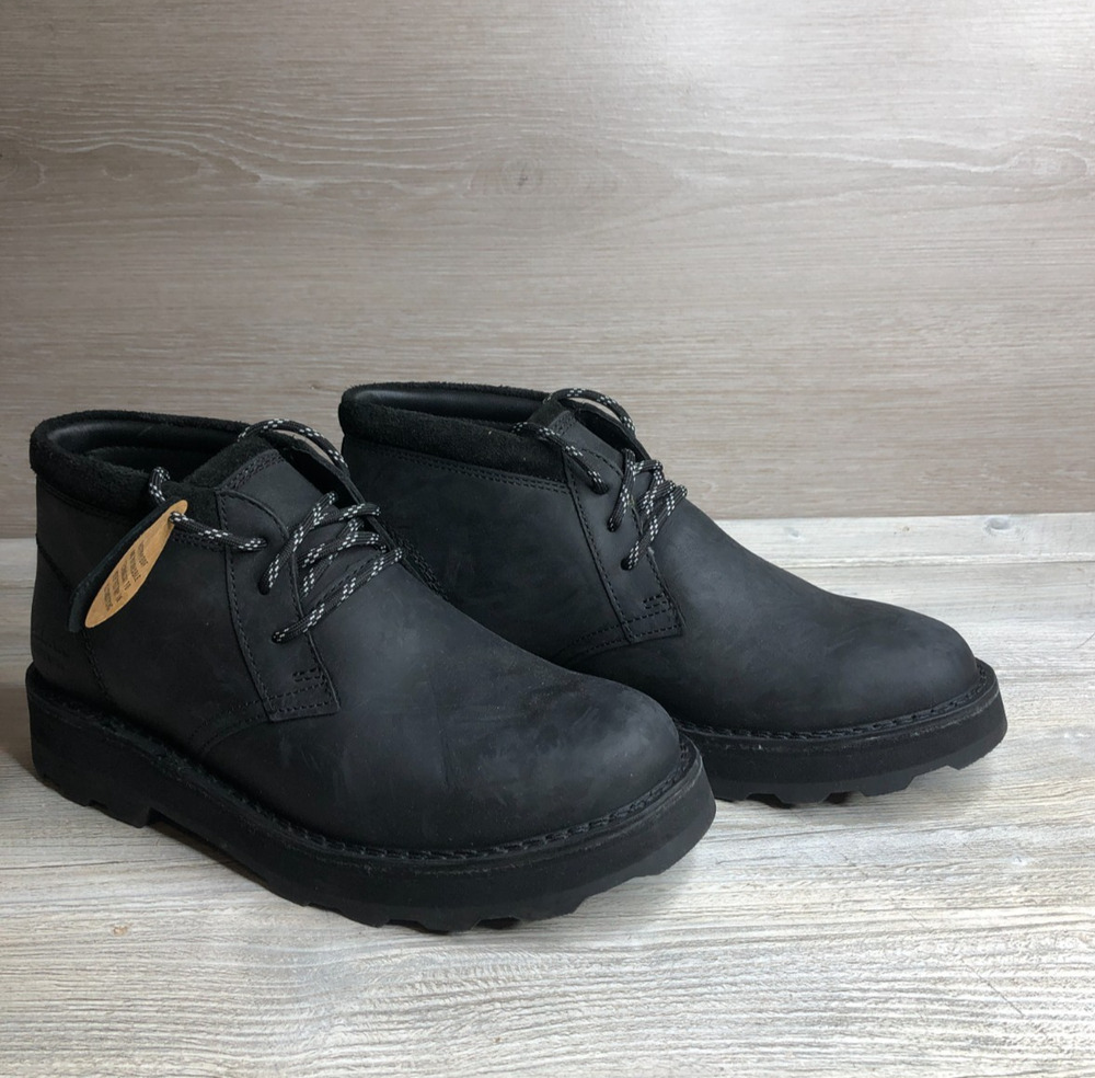 Clarks Corston DB Waterproof Men's Size 9.5 Black Leather Boots 26169495
